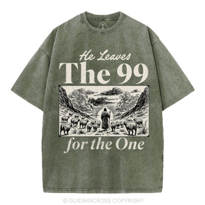 He Leave The 99 Christian Washed T-Shirt