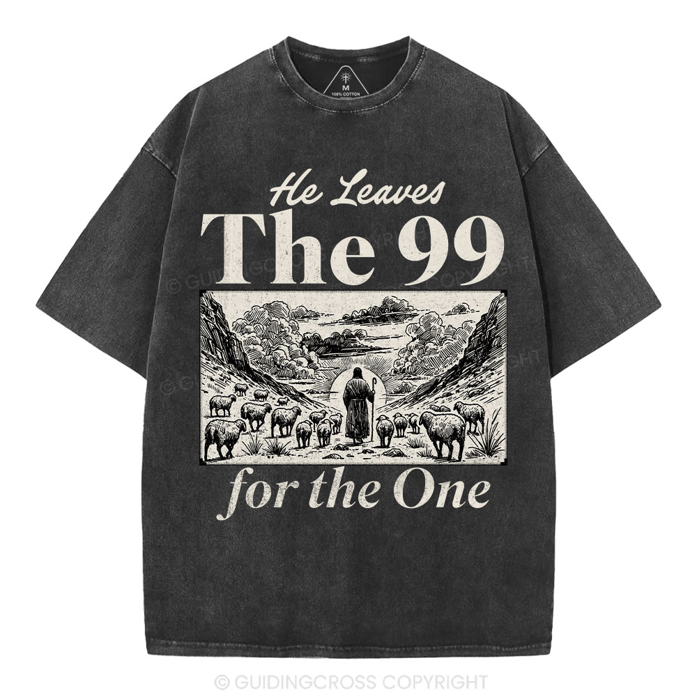 He Leave The 99 Christian Washed T-Shirt