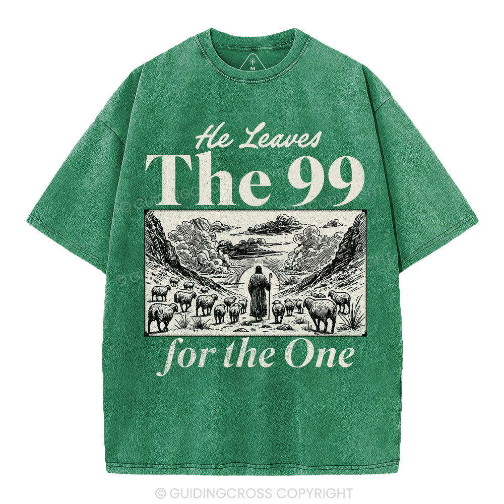 He Leave The 99 Christian Washed T-Shirt