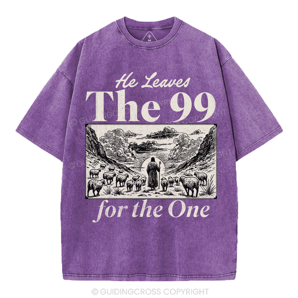 He Leave The 99 Christian Washed T-Shirt