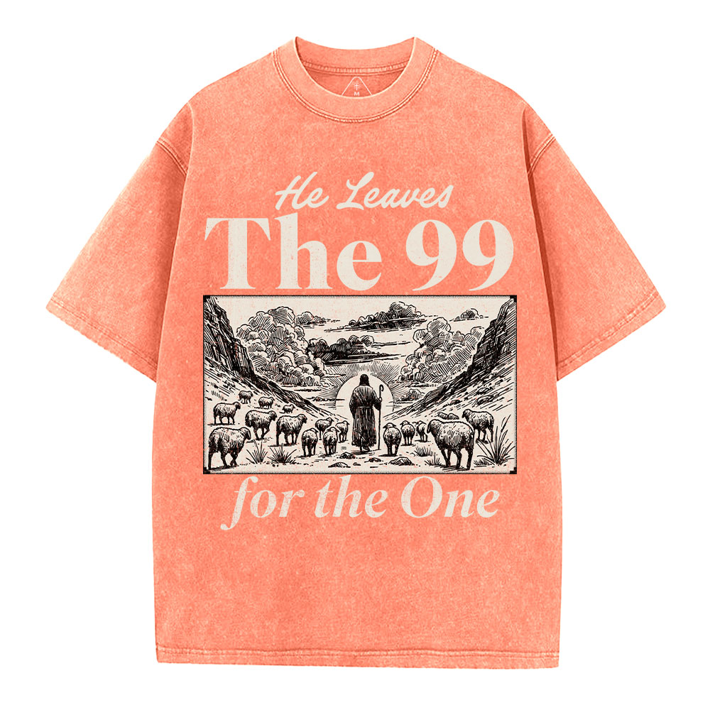 He Leave The 99 Christian Washed T-Shirt