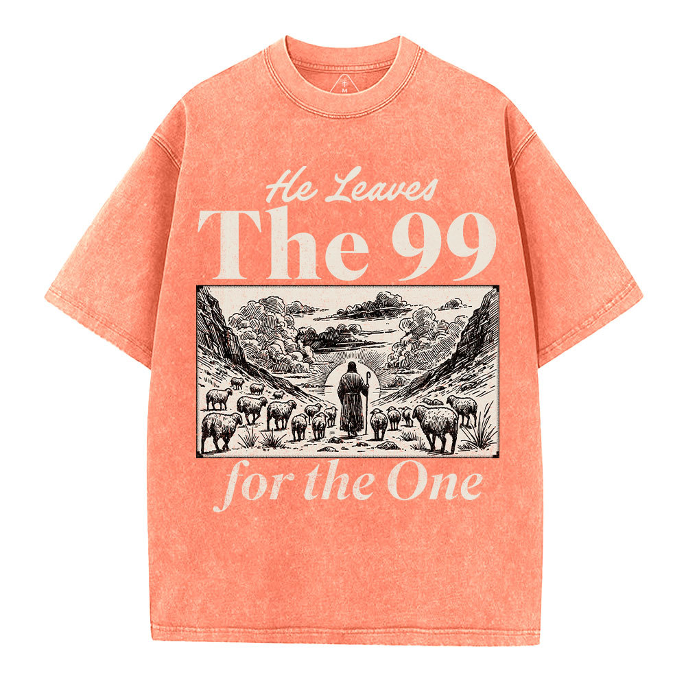 He Leave The 99 Christian Washed T-Shirt