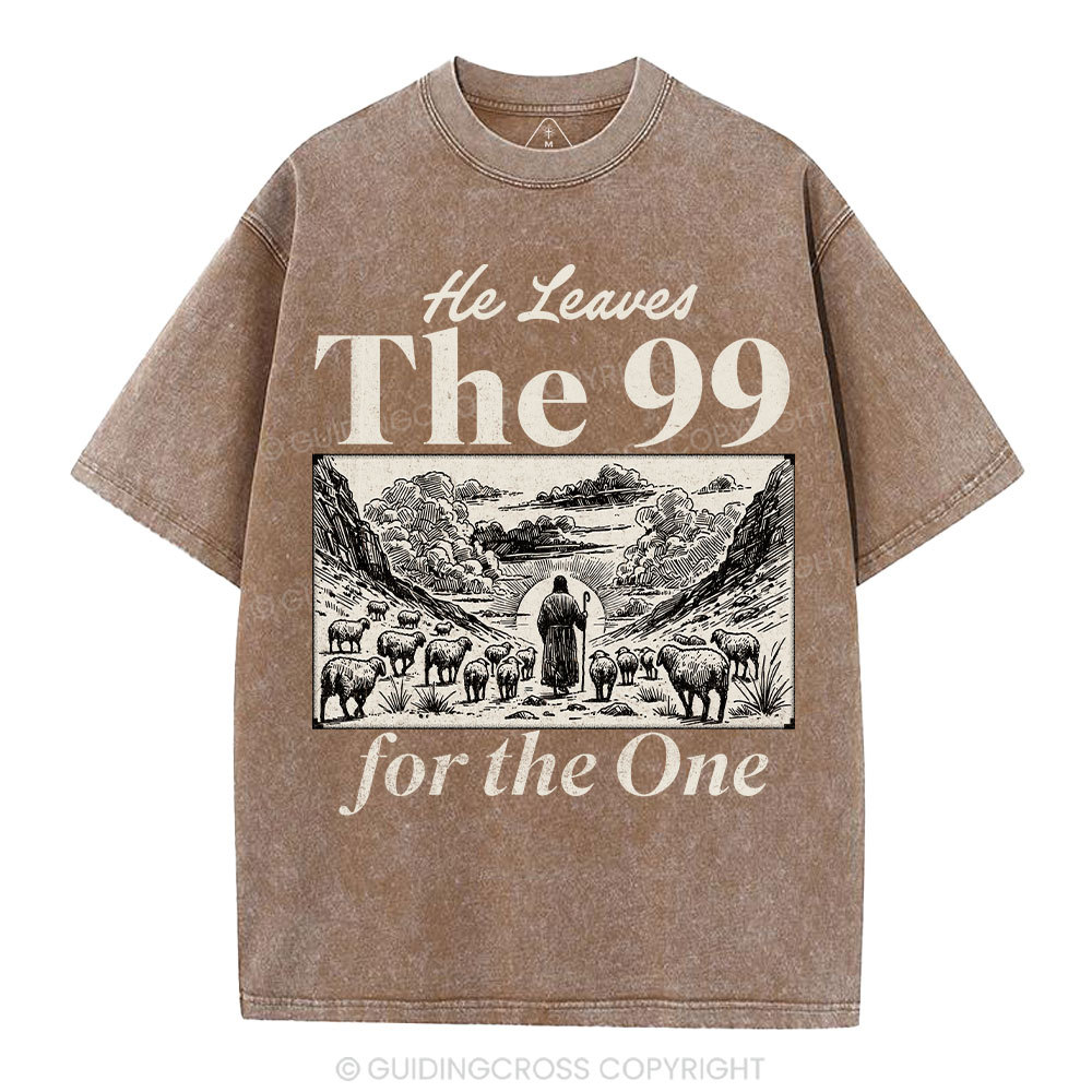 He Leave The 99 Christian Washed T-Shirt