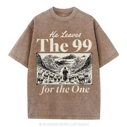 He Leave The 99 Christian Washed T-Shirt