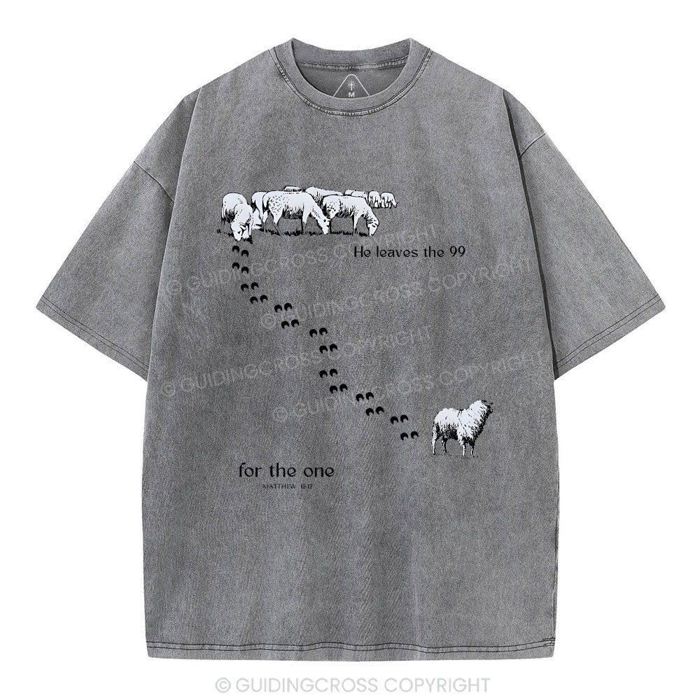 He Leaves The 99 Christian Washed T-Shirt