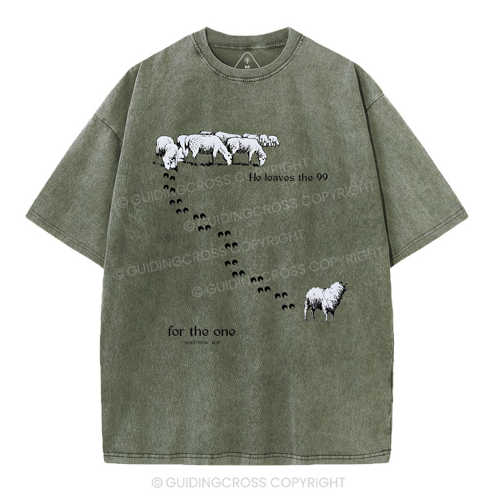 He Leaves The 99 Christian Washed T-Shirt