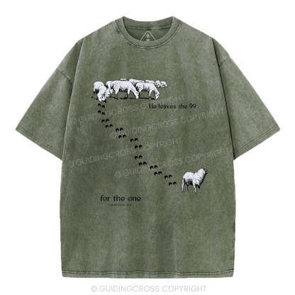 He Leaves The 99 Christian Washed T-Shirt