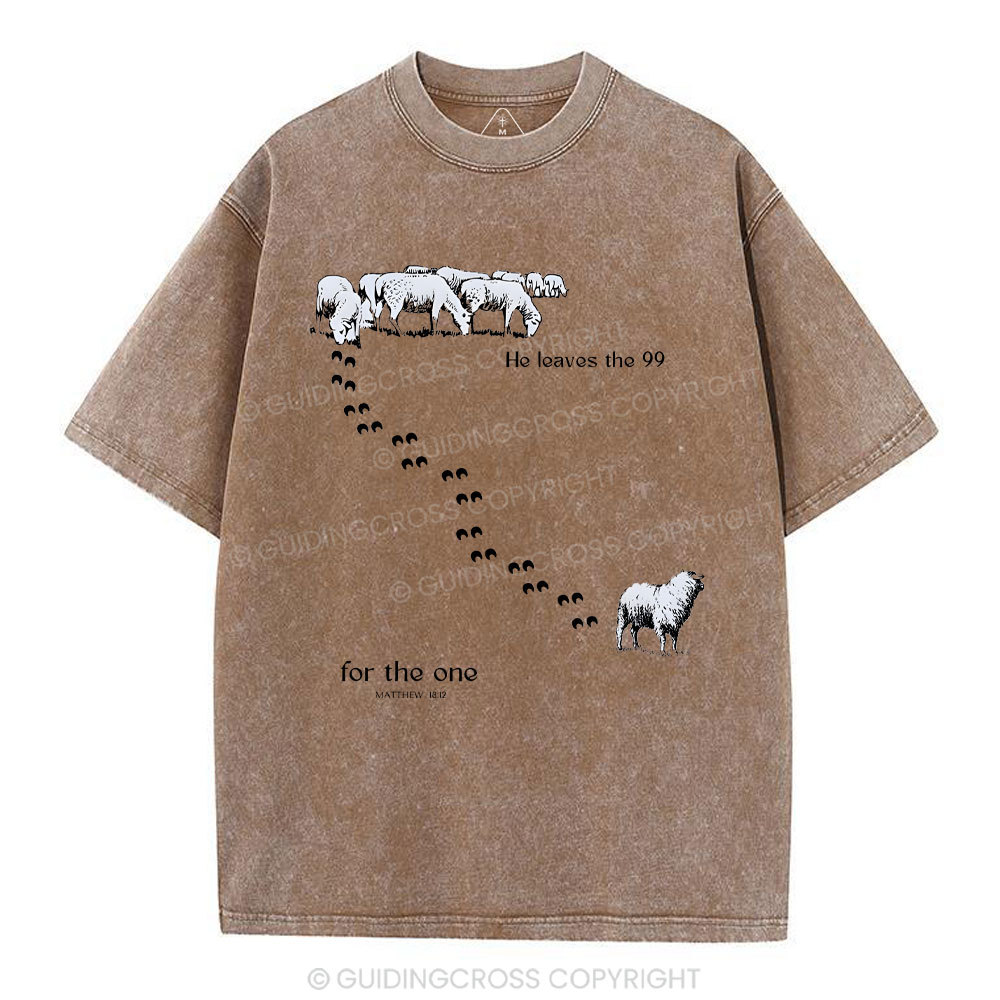 He Leaves The 99 Christian Washed T-Shirt