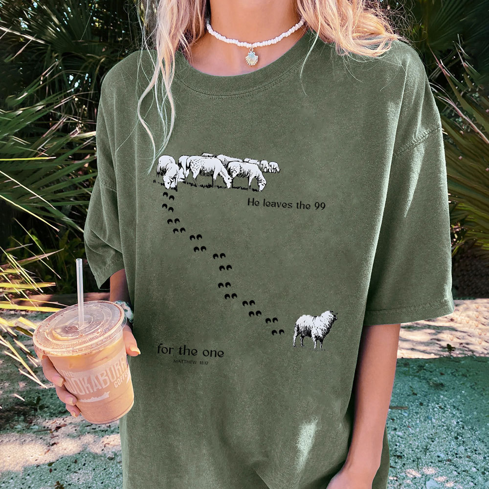 He Leaves The 99 Christian Washed T-Shirt