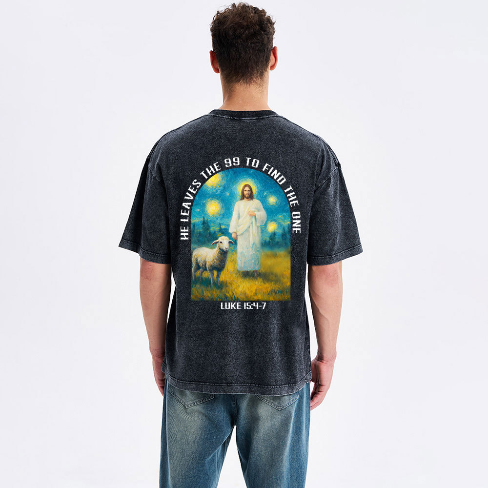 He Leaves The 99 To Find The One Christian Washed T-Shirt