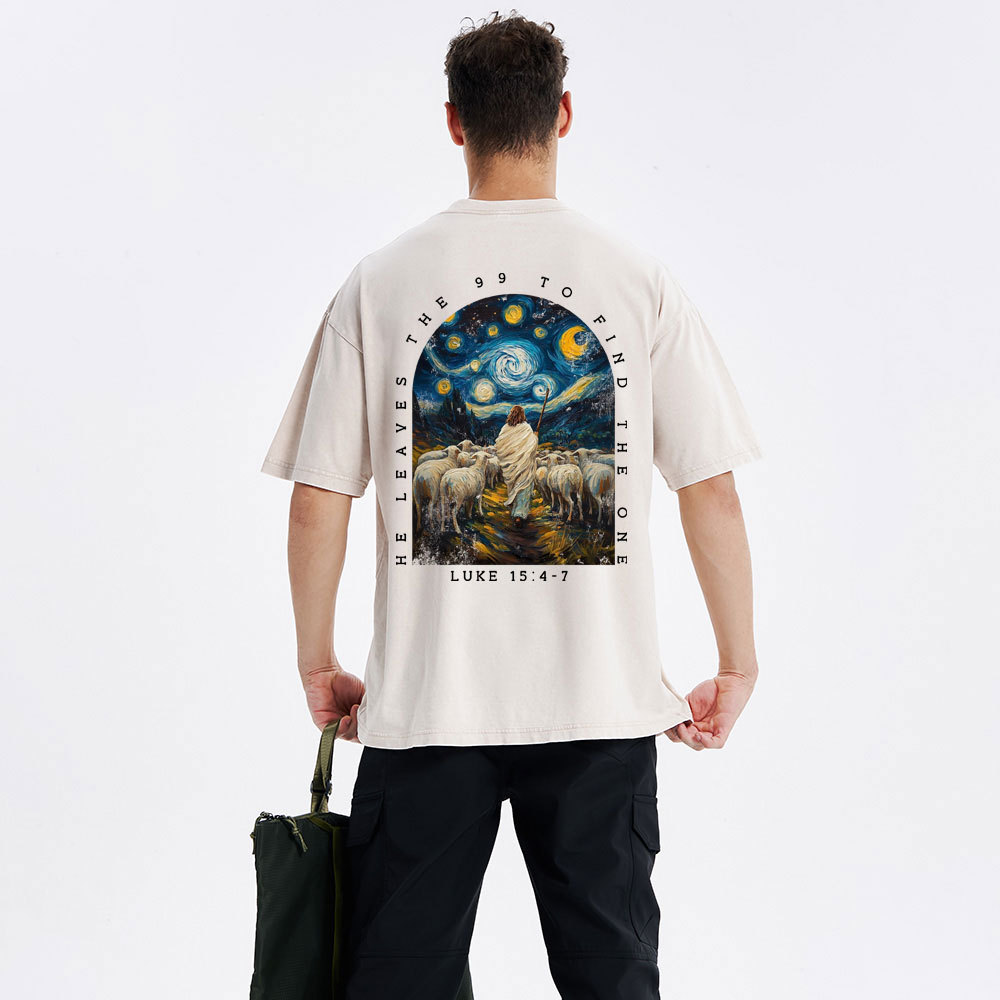 He Leaves The 99 To Find The One Christian Washed T-Shirt
