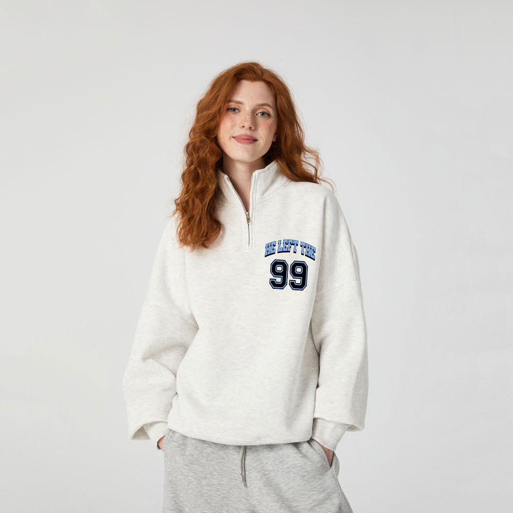 He Left 99 To Find Me Christian Half Zip Fleece Sweatshirt 