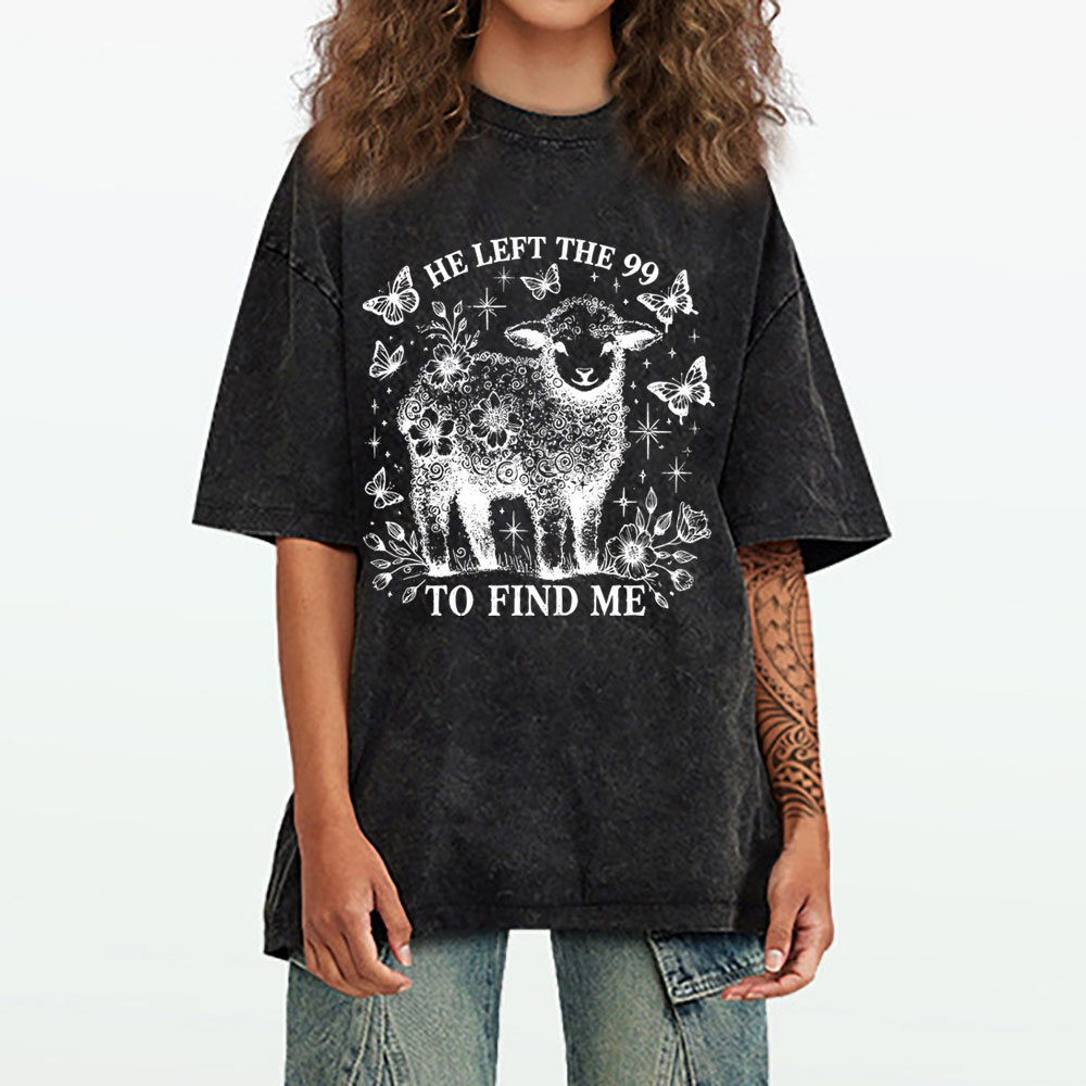 He Left The 99 Christian Washed T-Shirt