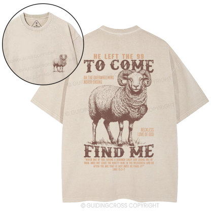 He Left The 99 To Come Find Me Christian Washed T-Shirt