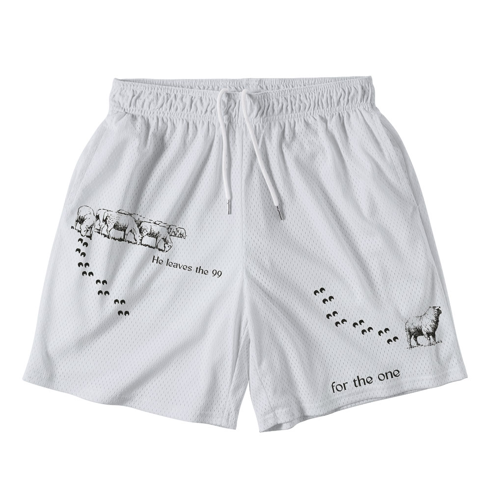 He Left The 99 To Find 1 Christian Mesh Shorts
