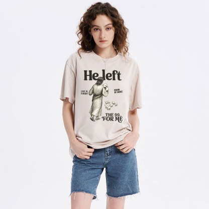 He Left The 99 To Find Me Christian Washed T-Shirt