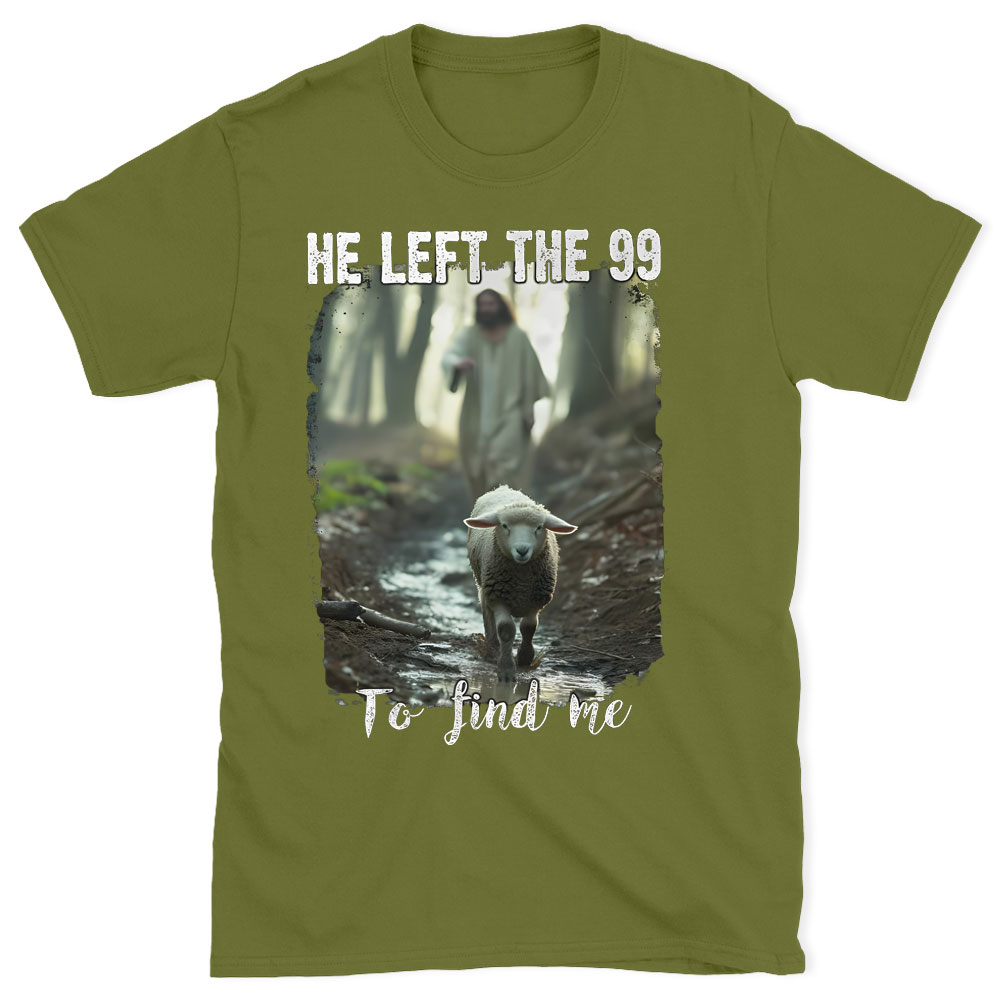 He Left The 99 To Find Me Christian Washed T-Shirt