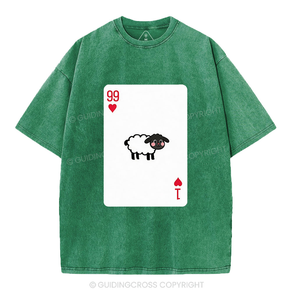 He Left The 99 To Find Me Christian Washed T-Shirt