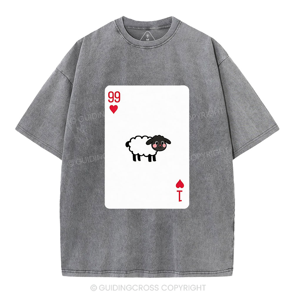 He Left The 99 To Find Me Christian Washed T-Shirt