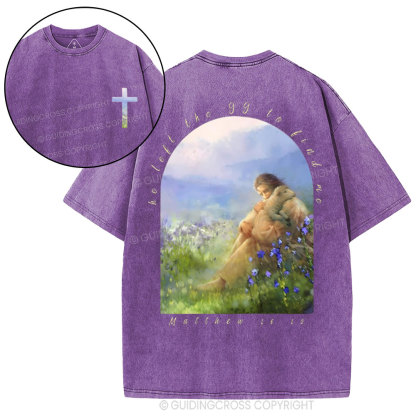 He Left The 99 To Find Me Christian Washed T-Shirt