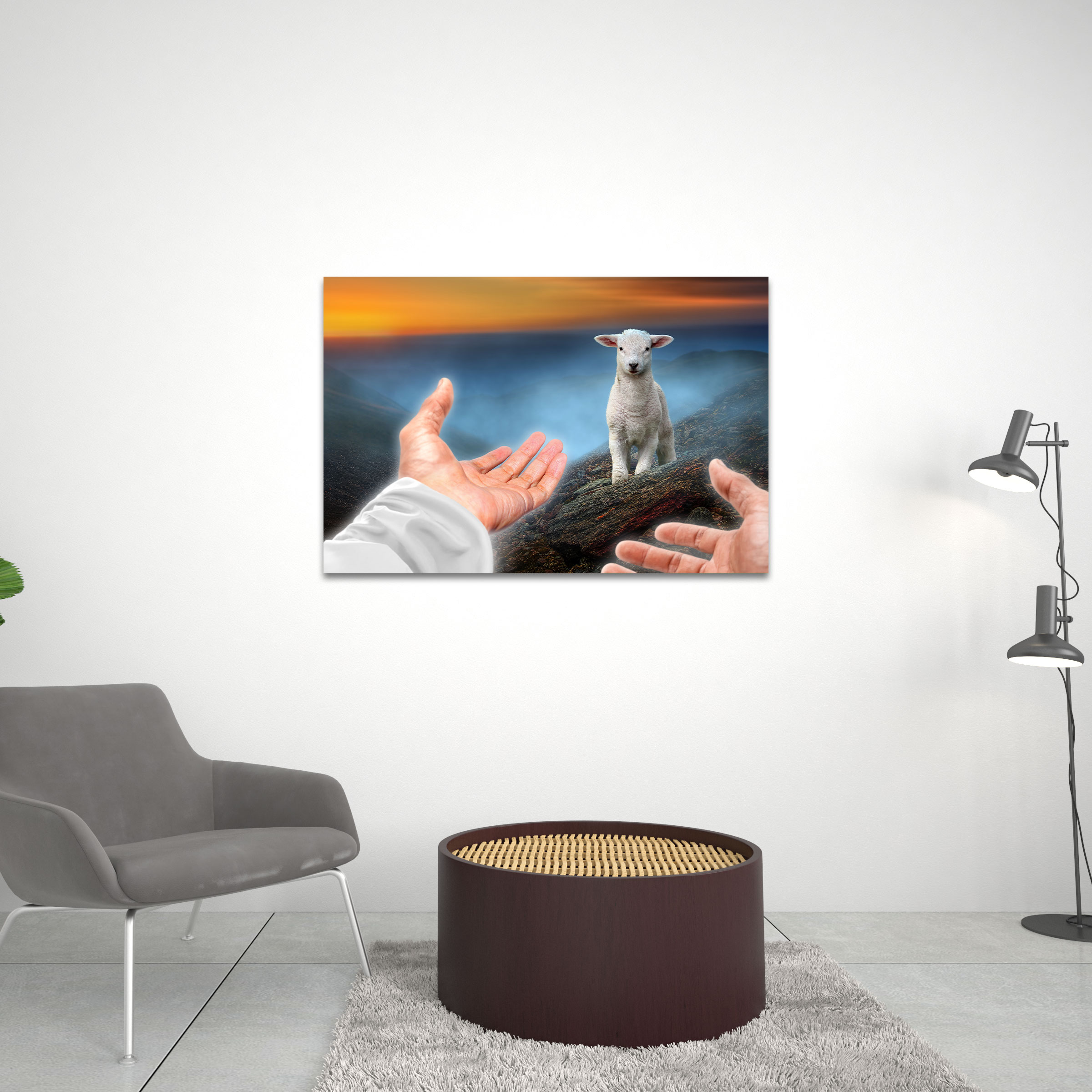 He Left The 99 To Rescue Me Christian Canvas Wall Art