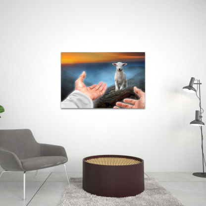 He Left The 99 To Rescue Me Christian Canvas Wall Art
