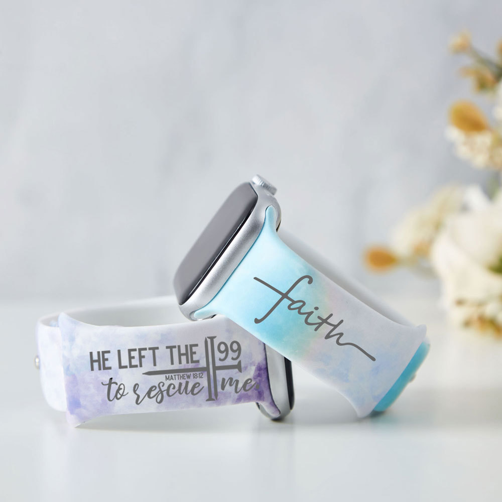 He Left The 99 To Rescue Me Christian Tie Dye Watch Band