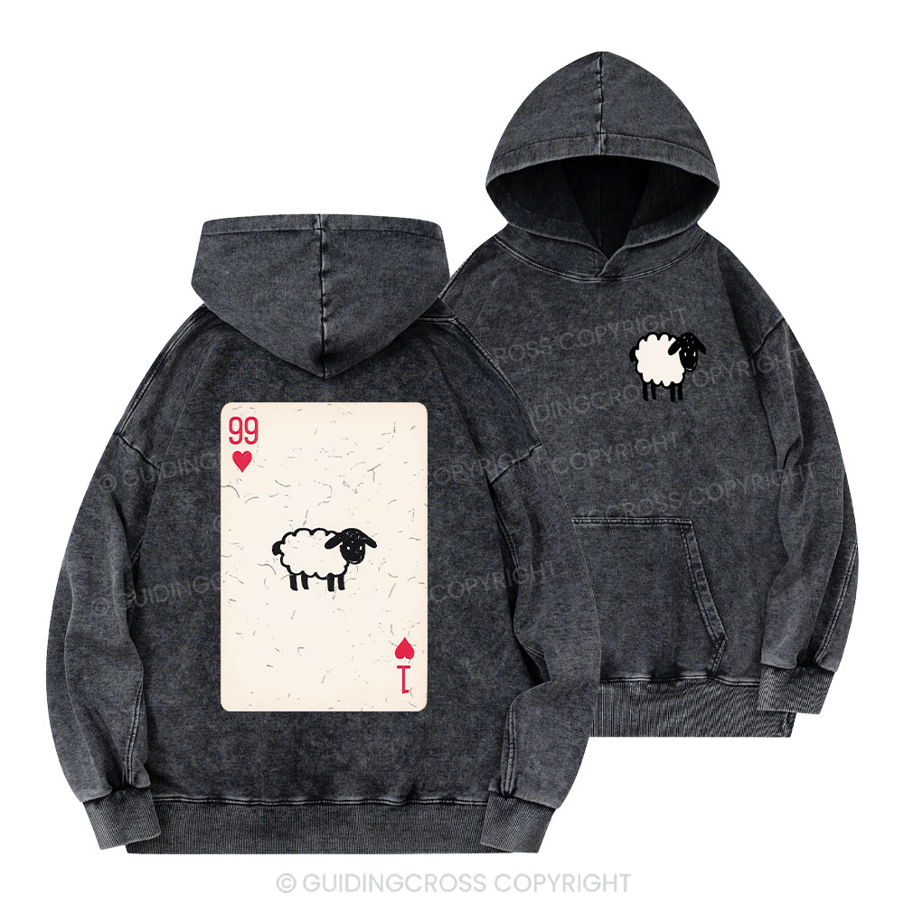 He Left The 99 To Rescue Me Christian Washed Hoodie