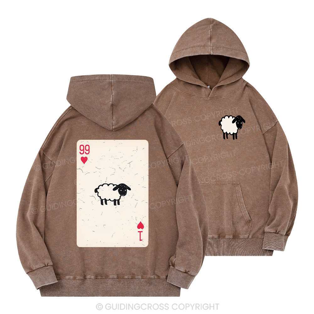 He Left The 99 To Rescue Me Christian Washed Hoodie