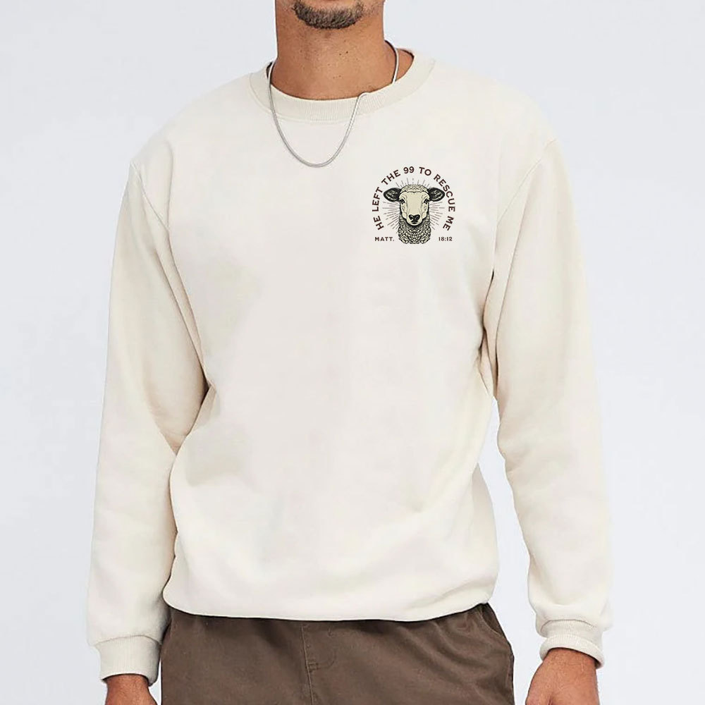 He Left The 99 To Rescue Me Christian Washed Sweatshirt
