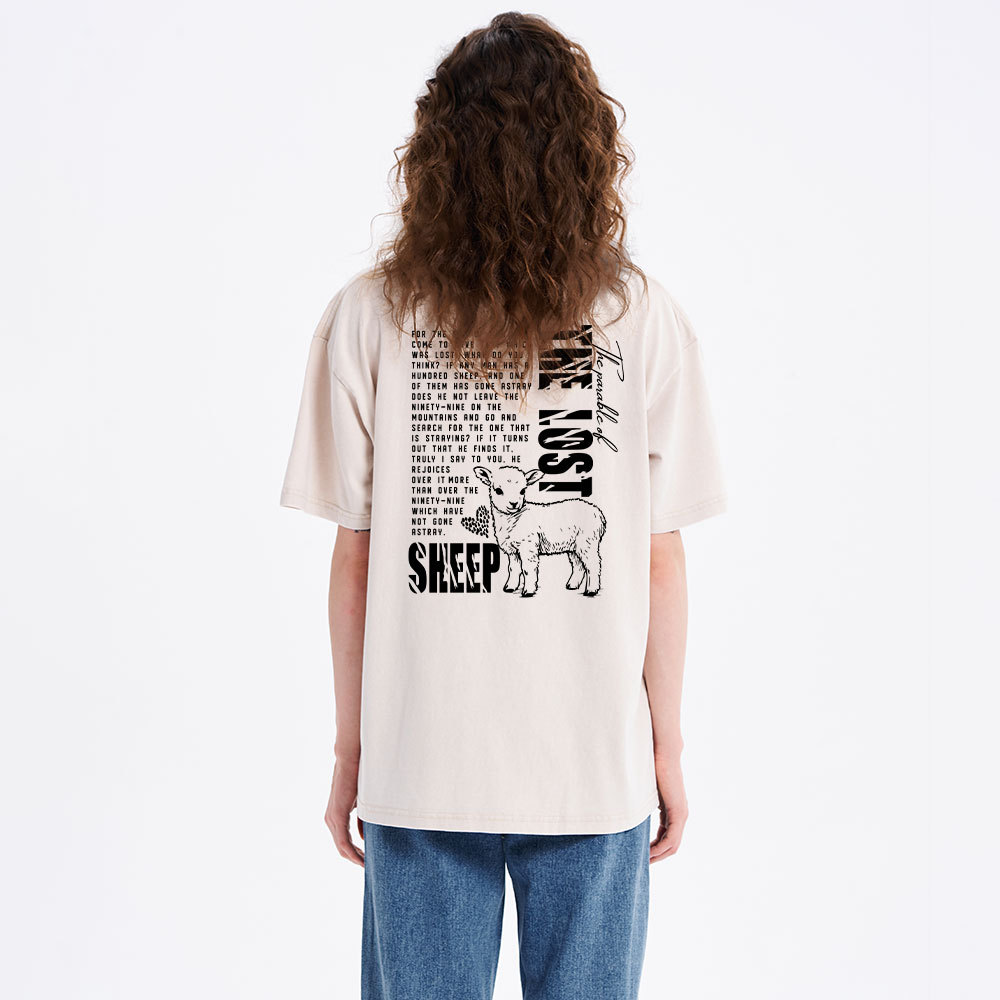 He Left The 99 To Rescue Me Christian Washed T-Shirt