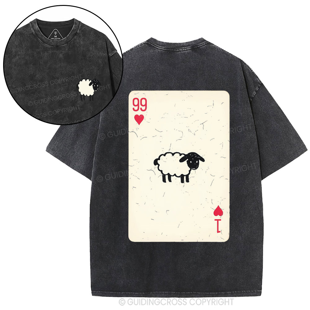 He Left The 99 To Rescue Me Christian Washed T-Shirt