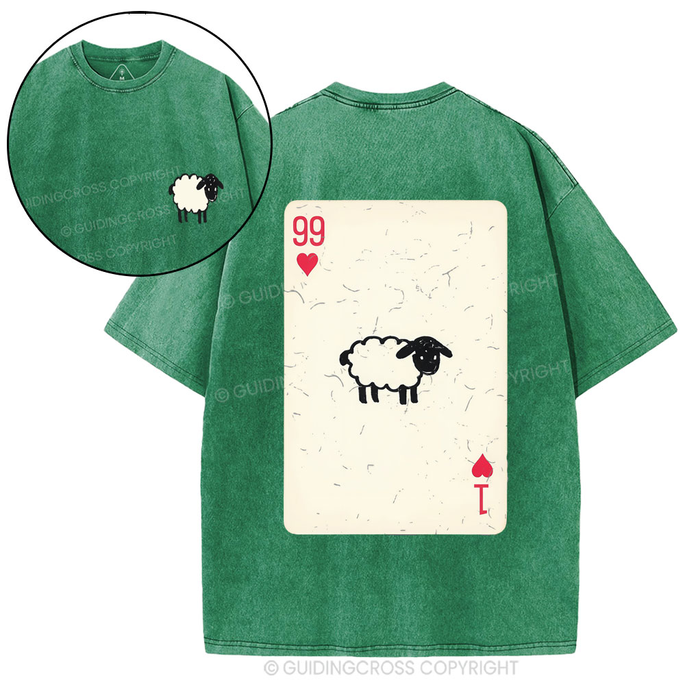 He Left The 99 To Rescue Me Christian Washed T-Shirt