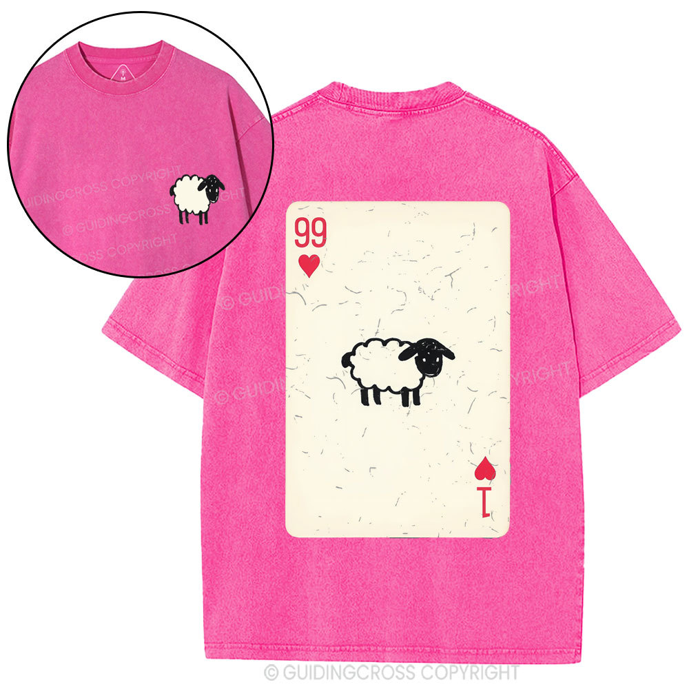 He Left The 99 To Rescue Me Christian Washed T-Shirt