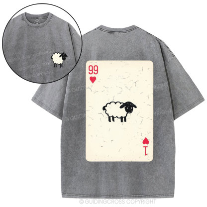 He Left The 99 To Rescue Me Christian Washed T-Shirt