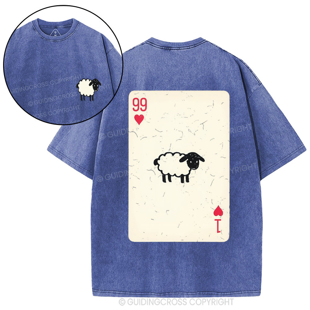 He Left The 99 To Rescue Me Christian Washed T-Shirt