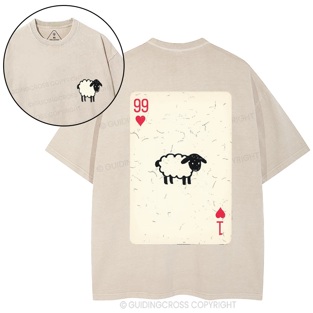 He Left The 99 To Rescue Me Christian Washed T-Shirt