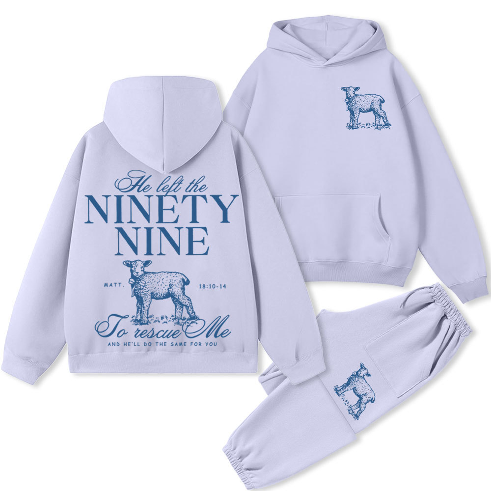 He Left The 99 To Rescue Me Premium Christian Fleece Hoodie Set