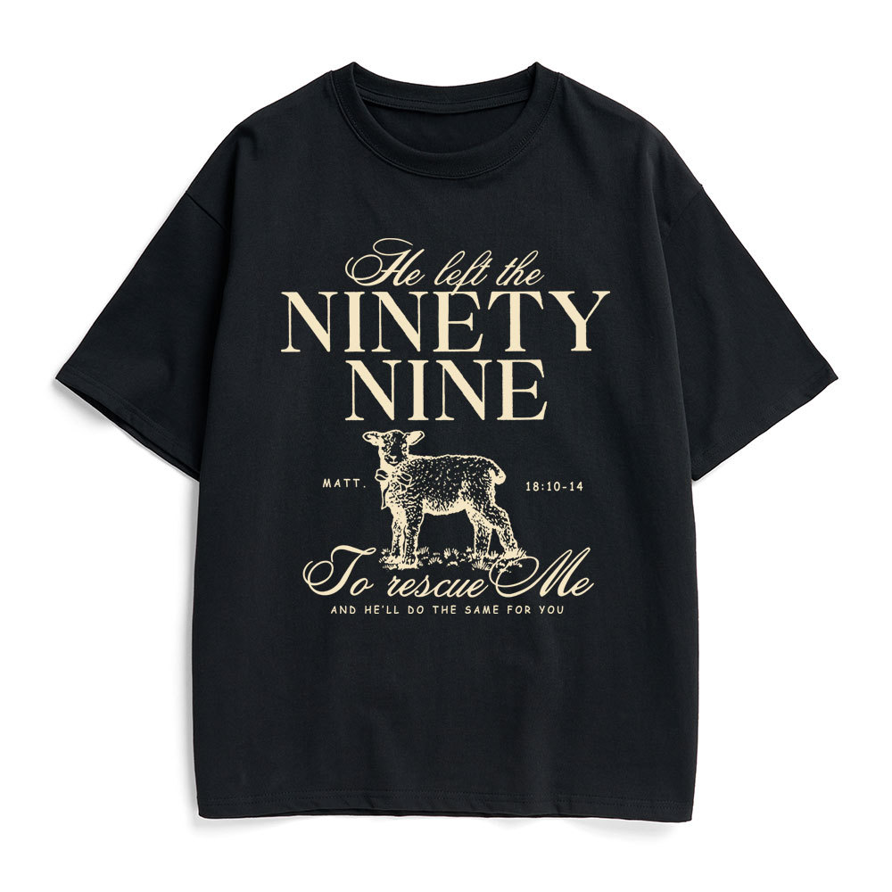 He Left The 99 To Rescues Me Christian Heavy Cotton T-Shirt