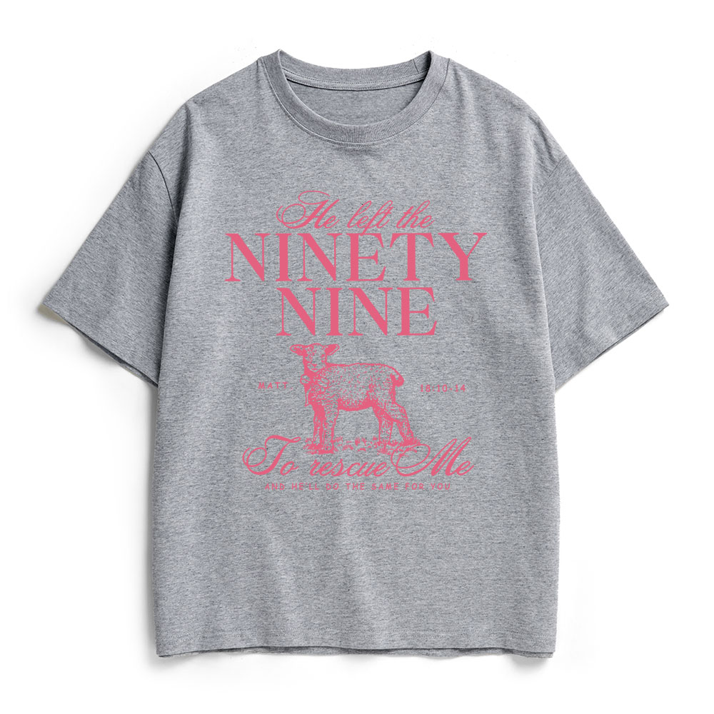 He Left The 99 To Rescues Me Christian Heavy Cotton T-Shirt