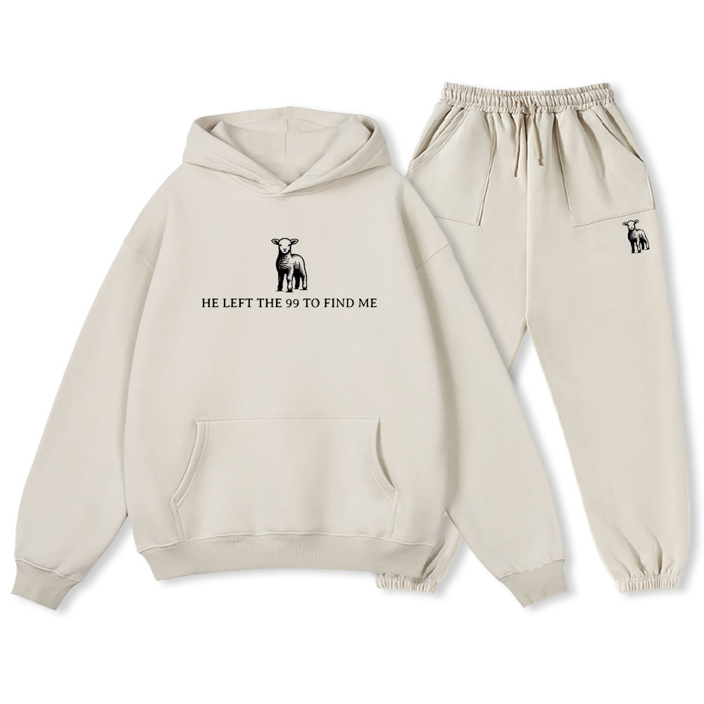 He Left The 99 To Resuce Me Christian Fleece Hoodie Set