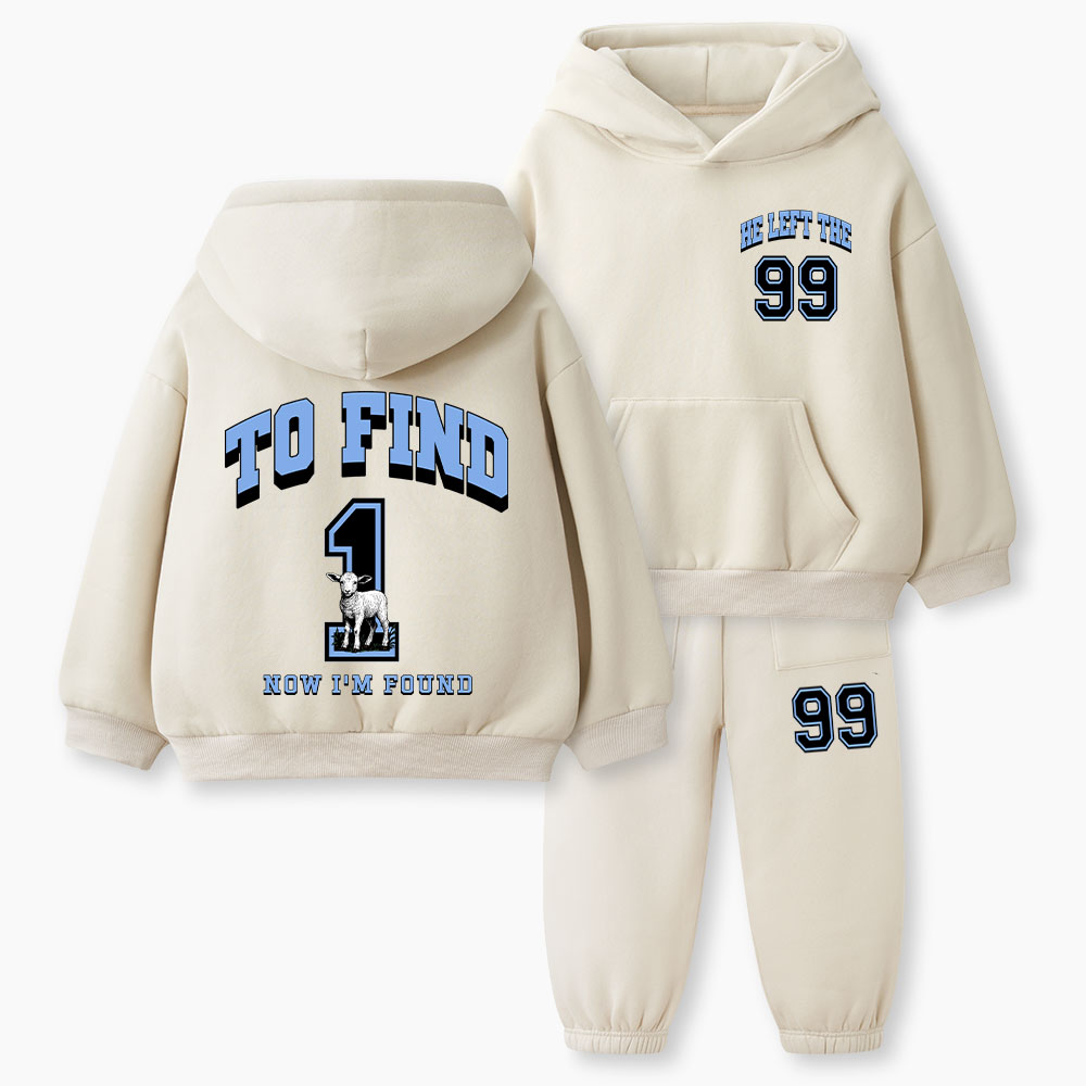 He Left The 99 To Resuce Me Christian Kid Fleece Hoodie Set