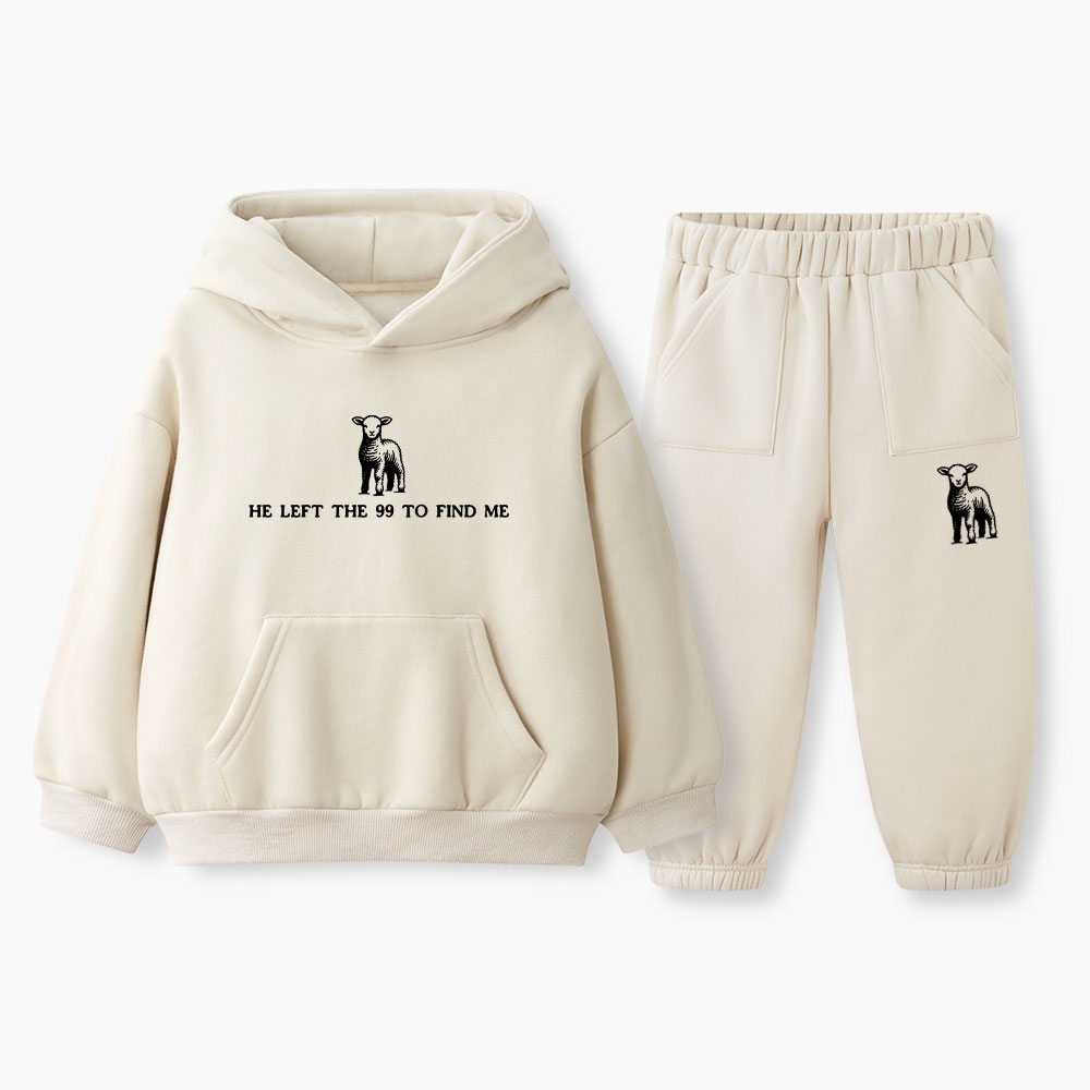 He Left The 99 To Resuce Me Christian Kid Fleece Hoodie Set