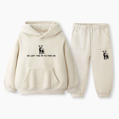 He Left The 99 To Resuce Me Christian Kid Fleece Hoodie Set