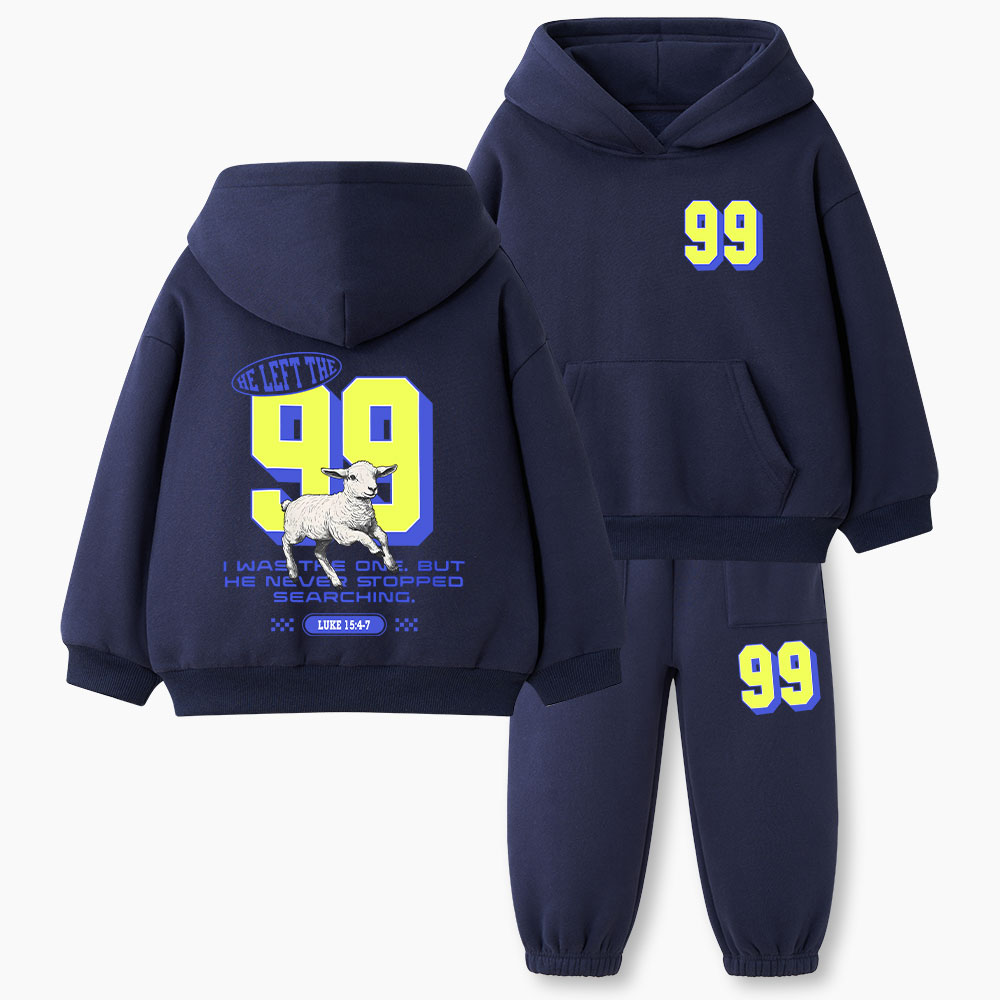 He Left The 99 To Resuce Me Christian Kid Fleece Hoodie Set