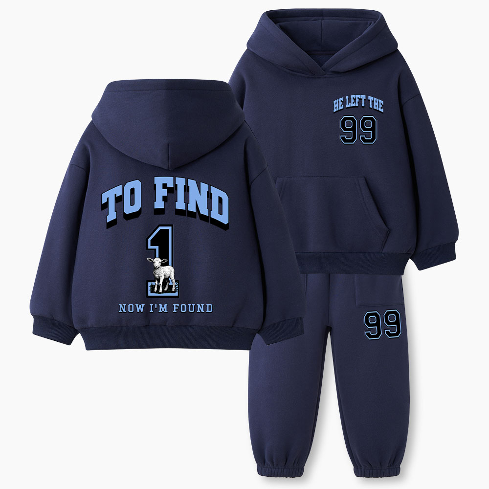 He Left The 99 To Resuce Me Christian Kid Fleece Hoodie Set