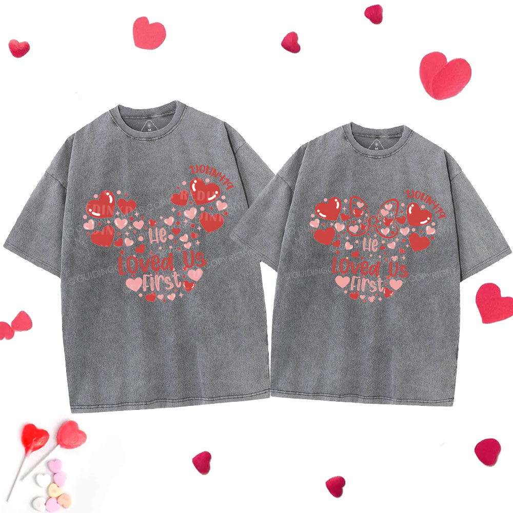 He Loved Us First Christian Washed Couple T