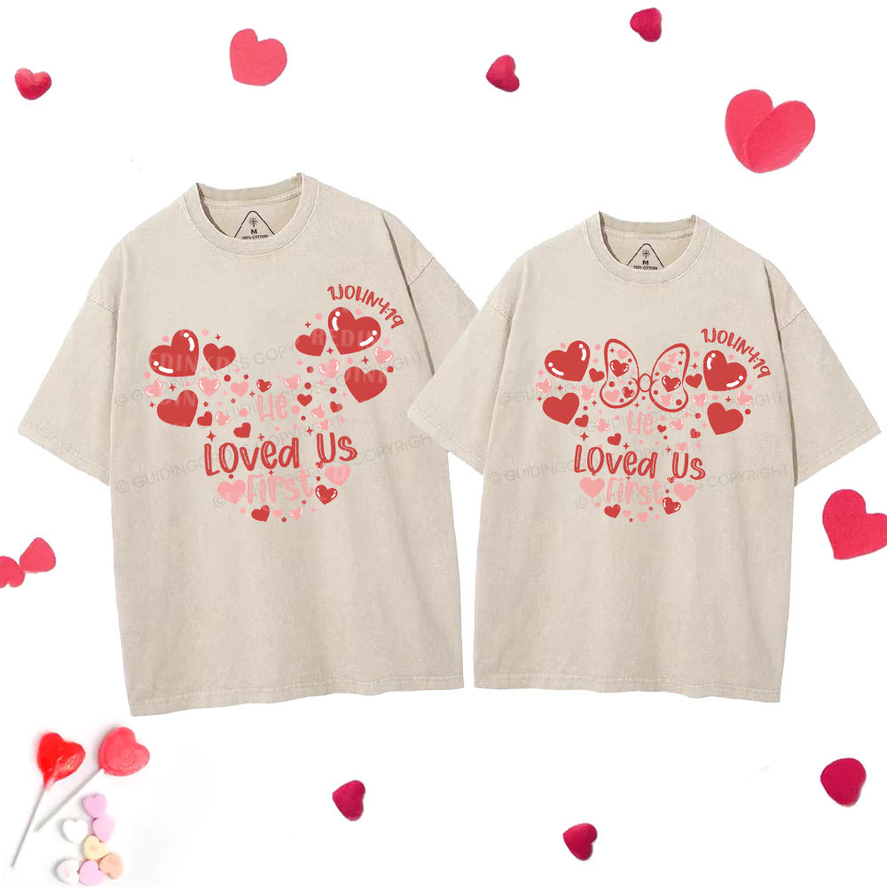 He Loved Us First Christian Washed Couple T