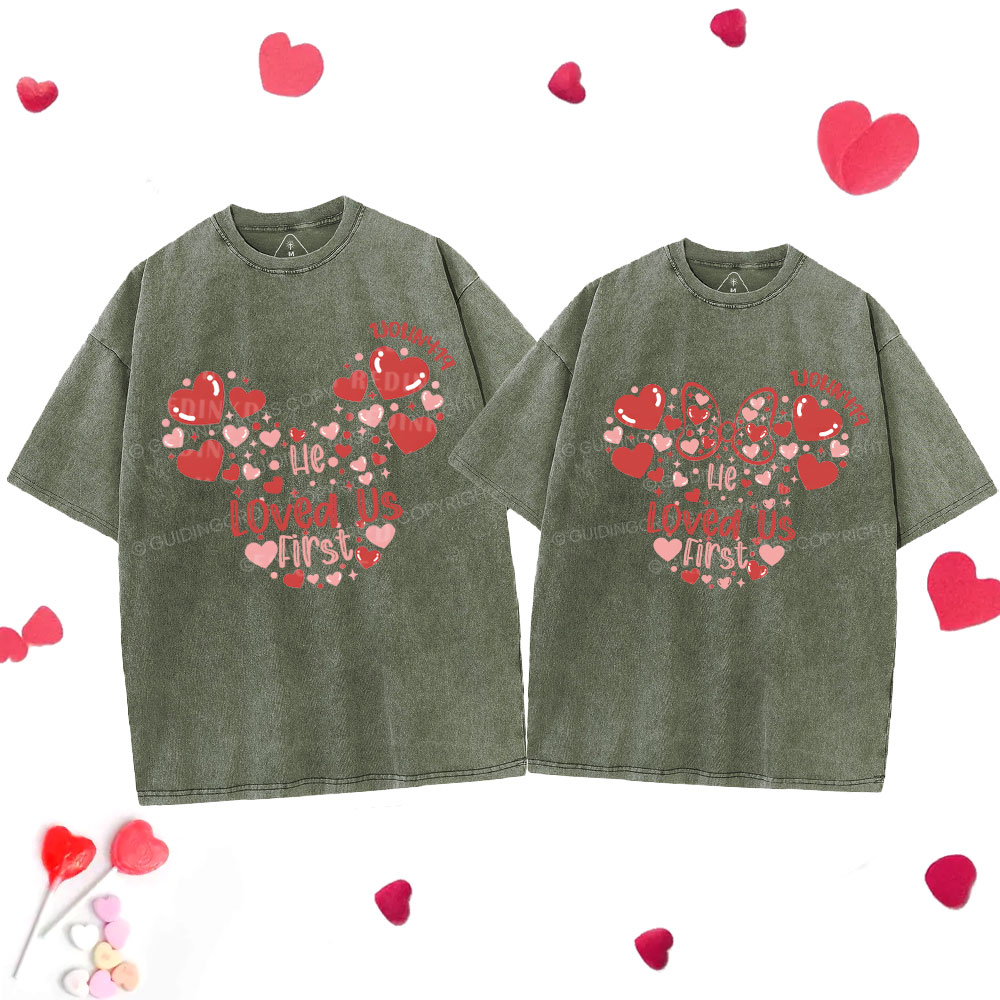 He Loved Us First Christian Washed Couple T