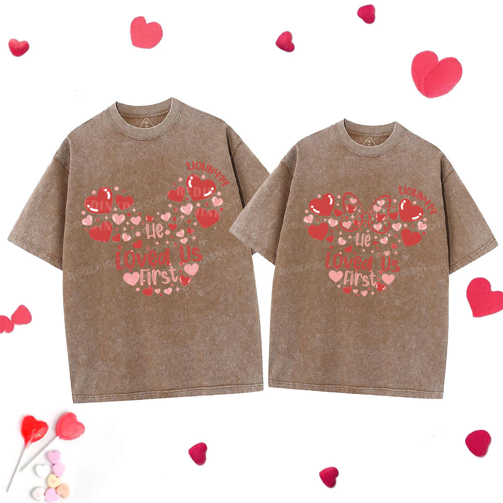 He Loved Us First Christian Washed Couple T